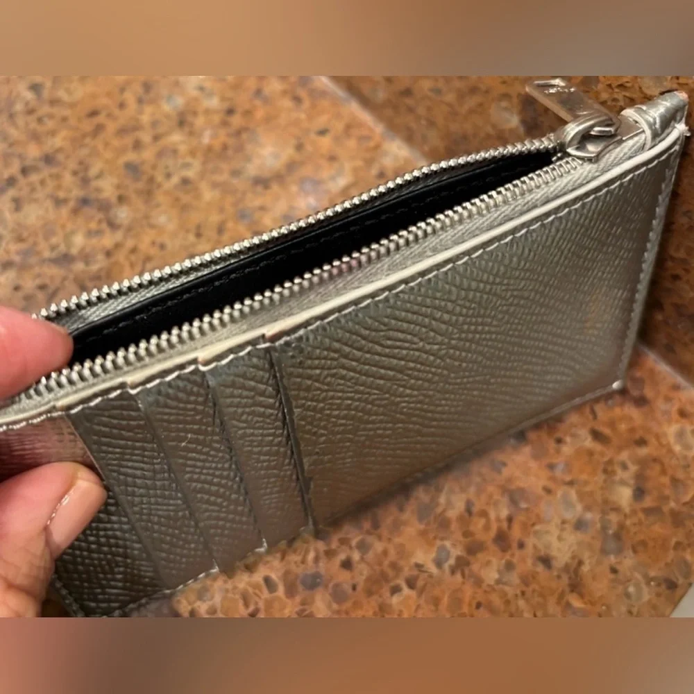 Celine Compact Zipped Cardholder Wallet Silver - Picture 7 of 13